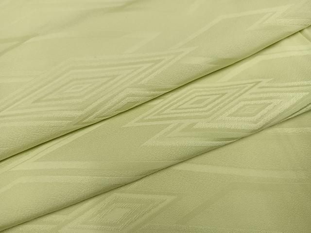 平和屋着物 上質な色無地 菱地紋 若菜色 正絹 ph