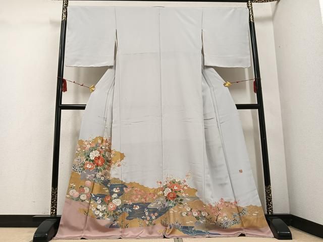 平和屋着物 豪華色留袖 作家物 駒刺繍 鴛鴦花文 金彩 ロング丈 正絹 ph