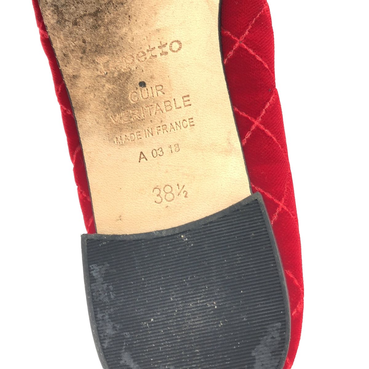 な Repetto レペット CENDRILLON ベロアキルティングバレエシューズ 51184