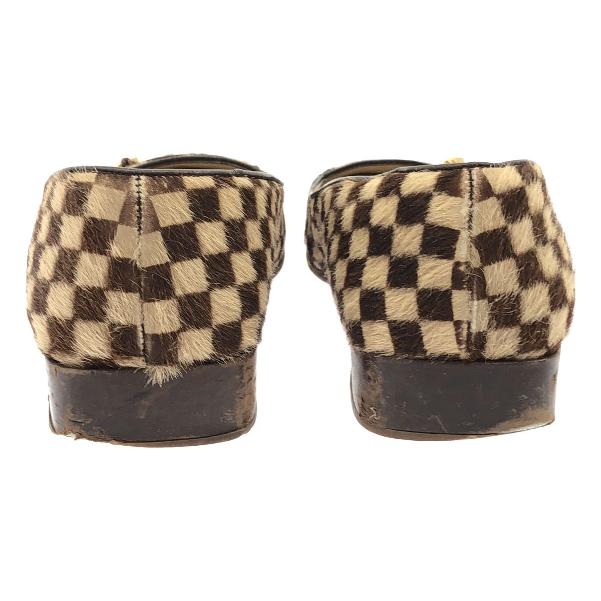 LOUIS VUITTON ルイヴィトン ダミエ ソバージュ ハラコパンプス