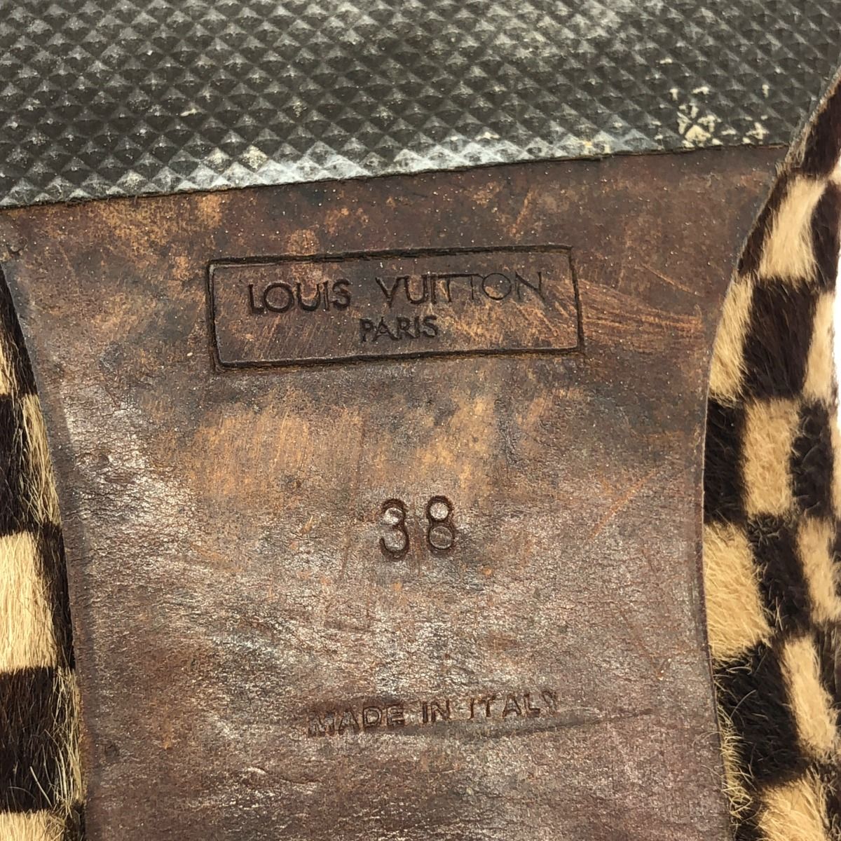 LOUIS VUITTON ルイヴィトン ダミエ ソバージュ ハラコパンプス