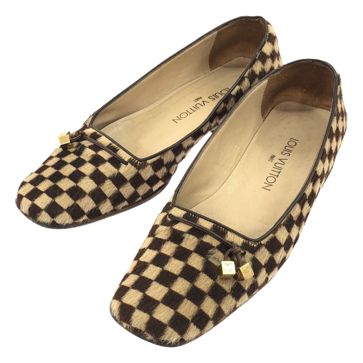 LOUIS VUITTON ルイヴィトン ダミエ ソバージュ ハラコパンプス