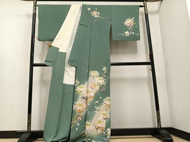 平和屋着物 京加賀友禅 百貫石峰 訪問着 枝花文 暈し染め 正絹 ph