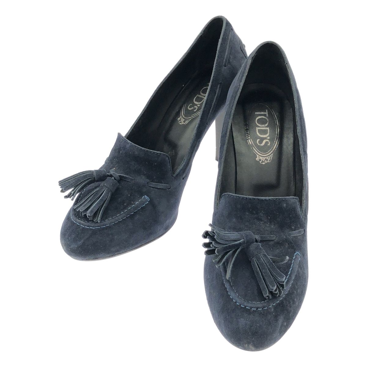 TOD'S トッズ タッセル スエードパンプス ネイビー 39 - メルカリ