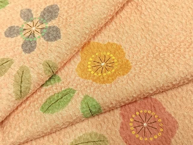 平和屋着物 上質な小紋 草花文 正絹 fy