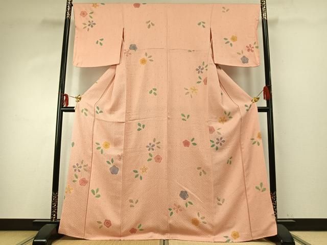 平和屋着物 上質な小紋 草花文 正絹 fy