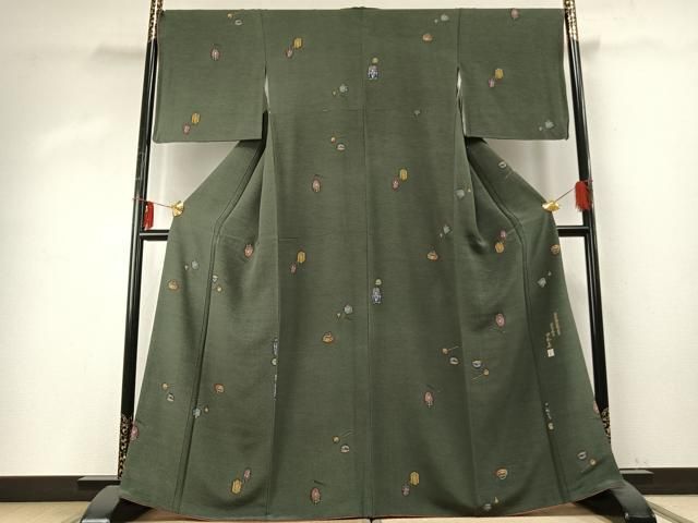 平和屋着物 友禅師 京の名工 伝統工芸士 樽本伊勢蔵 小紋 茶道具 ますいわ屋扱い 正絹 fy