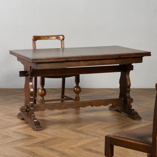 英国 クラシック ドローリーフ ダイニングテーブル テーブル 伸長 オーク 拡張天板 96759