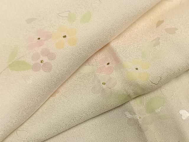 平和屋着物○長襦袢 無双仕立て 舞花文 暈し染め 金彩 正絹 逸品