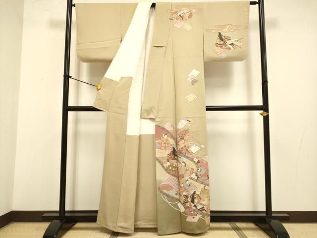 平和屋着物 訪問着 作家物 絵巻人物花文 暈し染め 金彩 正絹 du