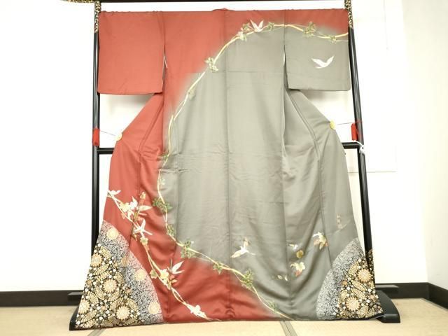 平和屋着物 染色作家 松森和隆 訪問着 飛鳥正倉院花文 暈し染め 金銀彩 正絹 cs