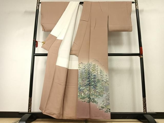 平和屋着物 訪問着 友禅 作家物 風景文 暈し染め 正絹 fy