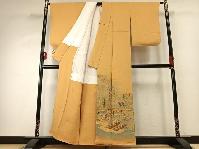 平和屋着物 豪華色留袖 寿光織 風景文 金銀糸 正絹 fy