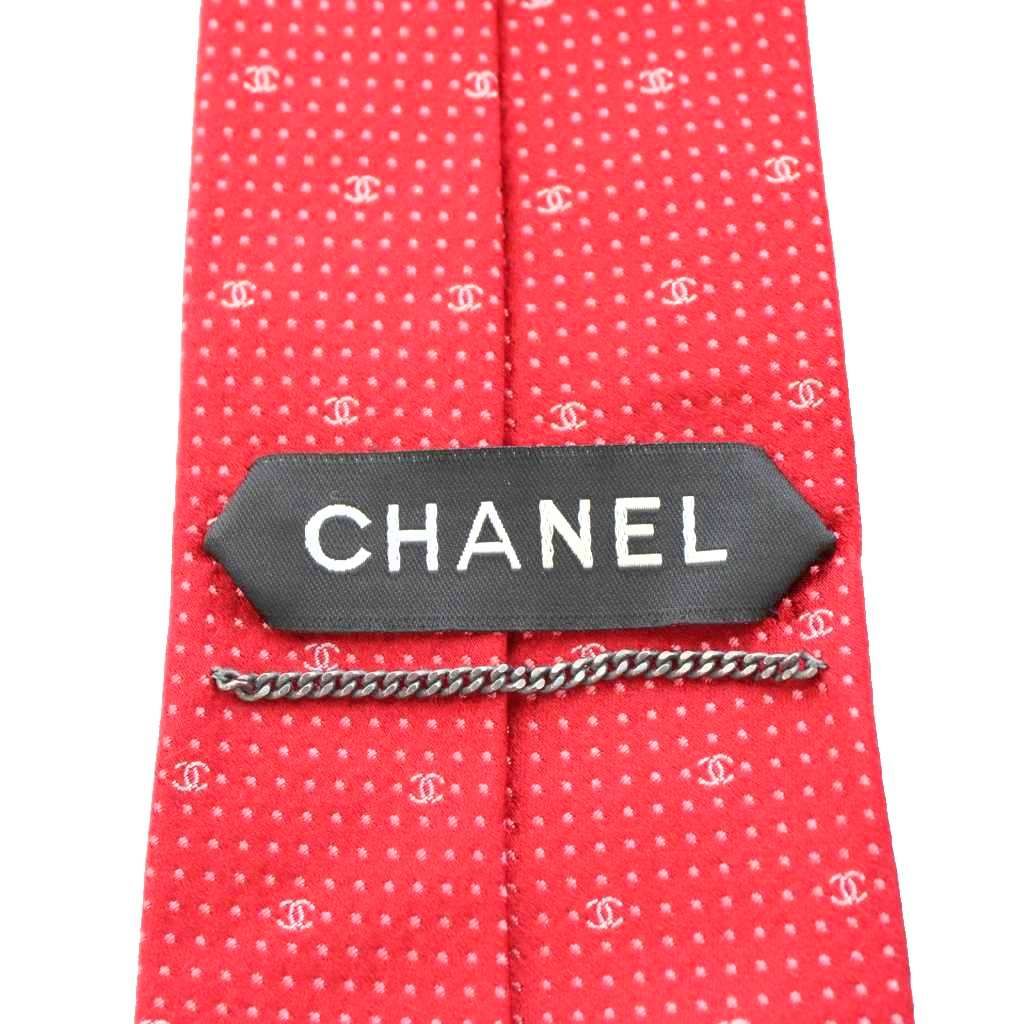 シャネル CHANEL ネクタイ レギュラータイ ココマーク ロゴ ドット柄