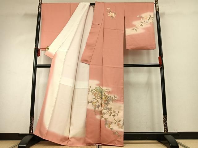 平和屋着物 金彩友禅 卓越技能者 名工 和田光正 訪問着 枝花文 暈し染め 金銀彩 正絹 fy