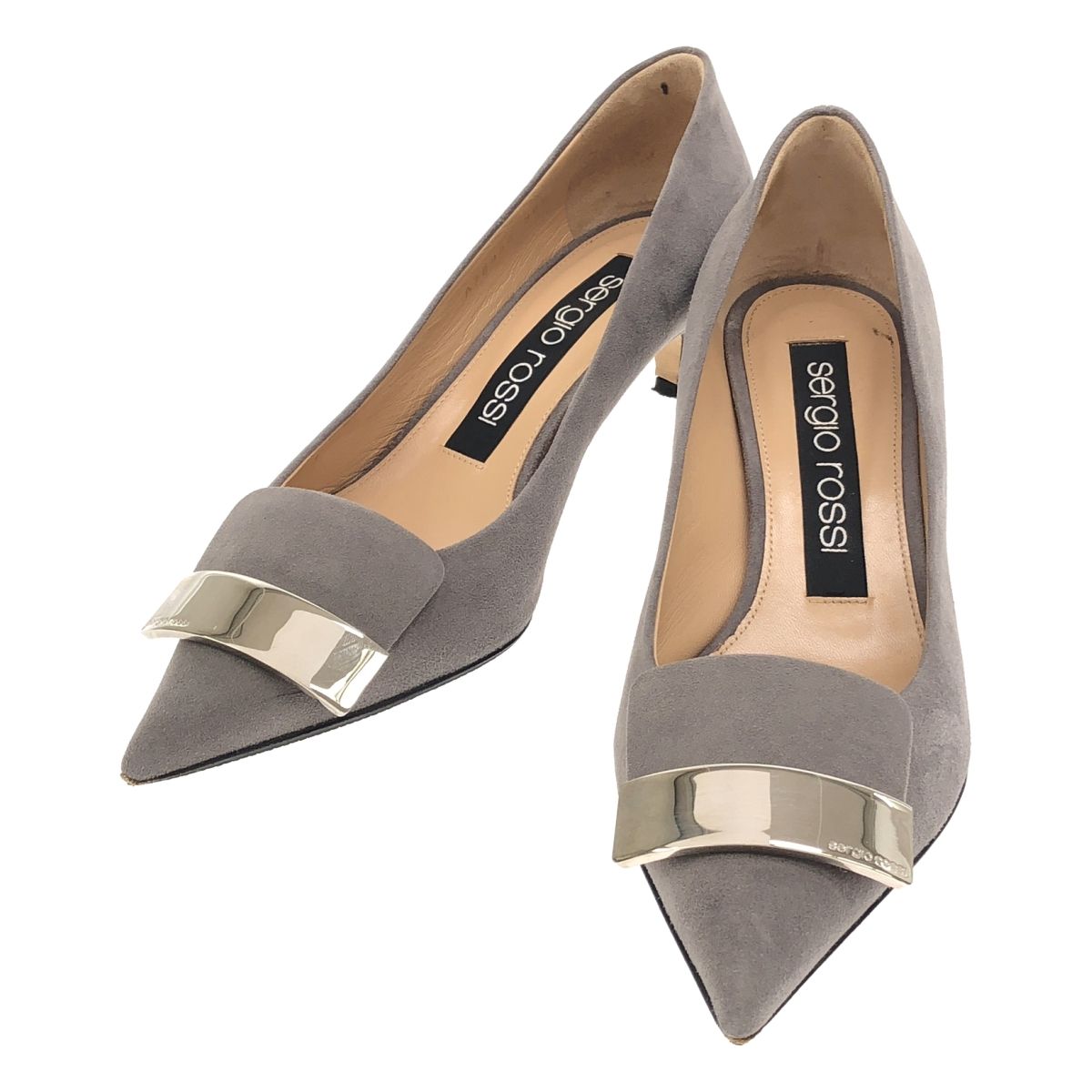 sergio rossi セルジオ ロッシ SR1 ポインテッドトゥメタルプレート