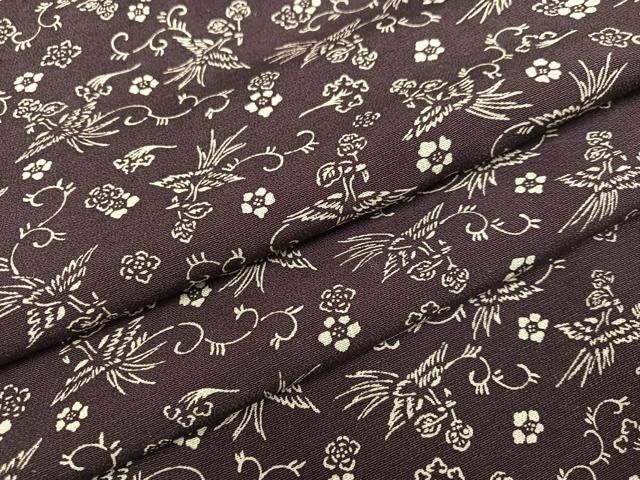 平和屋着物 上質な小紋 花喰い鳥 正絹 ph