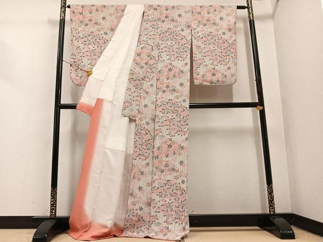 平和屋着物 上質な小紋 型染め 草花文 正絹 ph