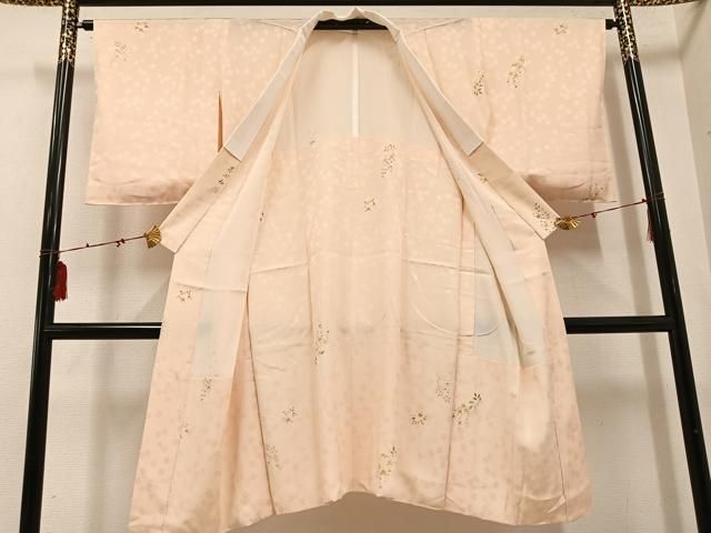 平和屋着物 長襦袢 無双仕立て 作家物 草花文 正絹 ph