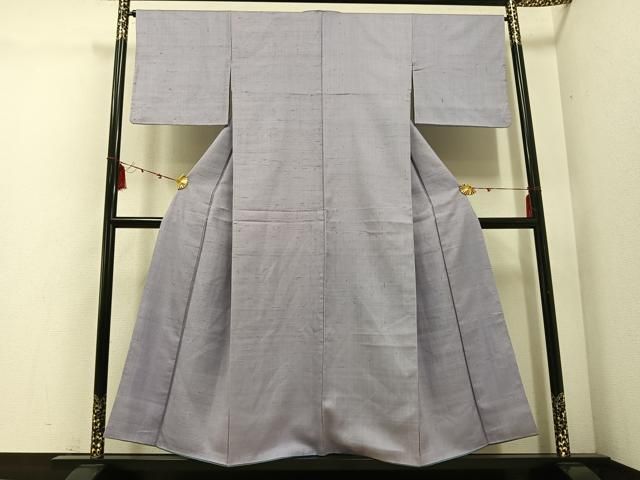 平和屋着物 結城紬 色無地 牡丹鼠色 正絹 ph