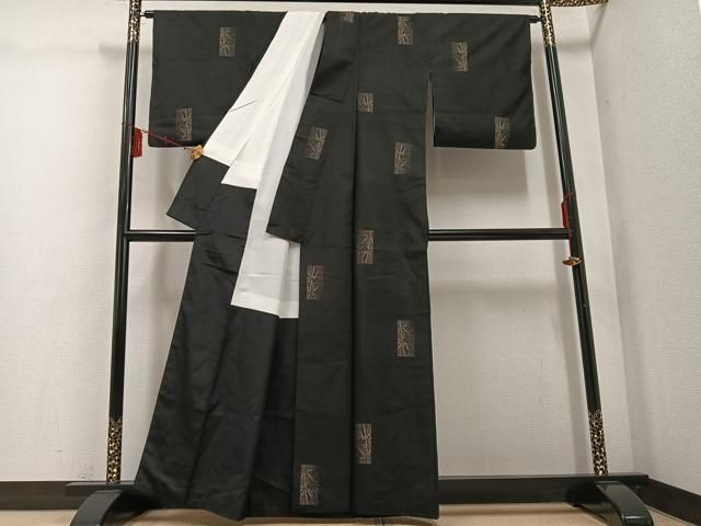  平和屋着物 本場大島紬 地空き カタス9マルキ 笹竹文 正絹 ph 紬 着物