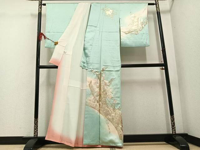 平和屋着物 訪問着 花車文 暈し染め 金銀彩 やまと誂製 正絹 ph