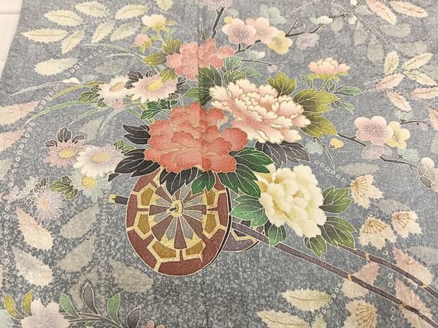  平和屋着物 訪問着 花車文 暈し染め 金彩 正絹 ph 訪問着 付け下げ 着物