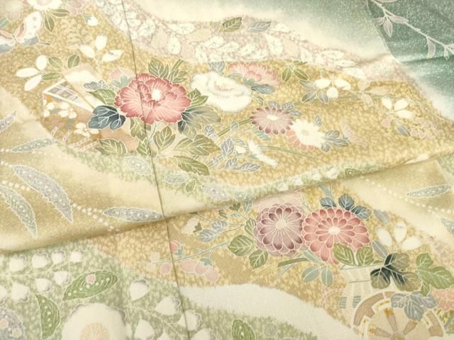  平和屋着物 訪問着 道長花文 金通し地 正絹 ck 訪問着 付け下げ 着物