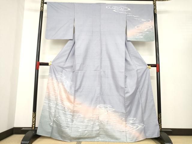 平和屋着物 白山紬 訪問着 流水文 暈し染め 正絹 ck