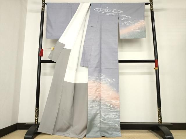 平和屋着物 白山紬 訪問着 流水文 暈し染め 正絹 ck