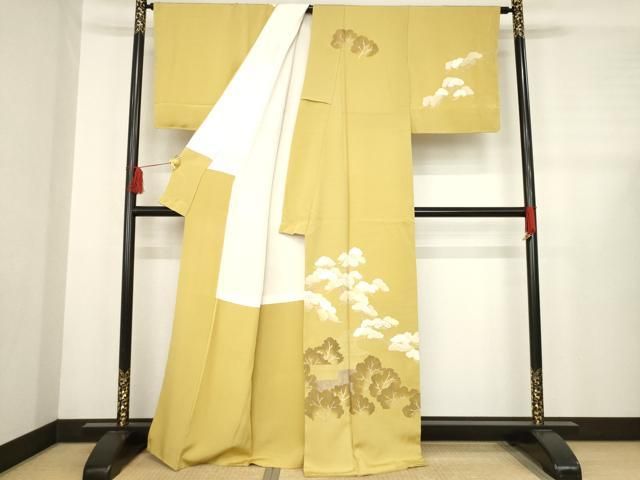 平和屋着物 訪問着 友禅 風景松文 正絹 ck