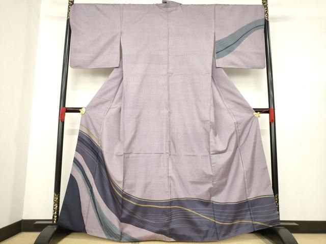 平和屋着物 訪問着 本場染大島紬 流水文 正絹 ck