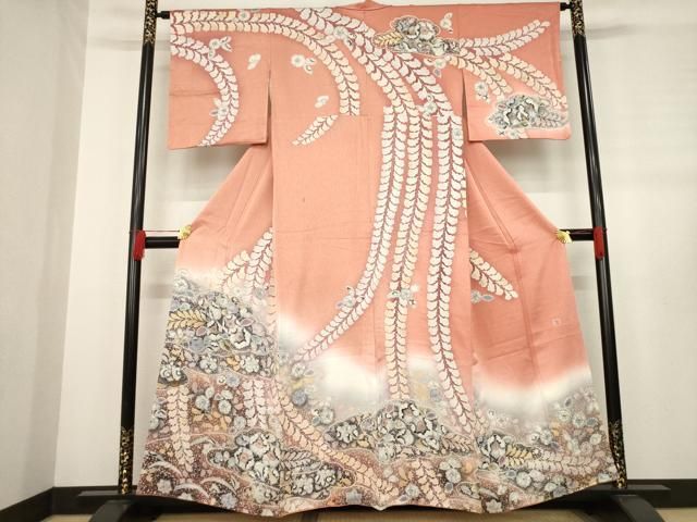 平和屋着物 訪問着 作家物 辻が花 雲重ね花文 暈し染め 正絹 ck