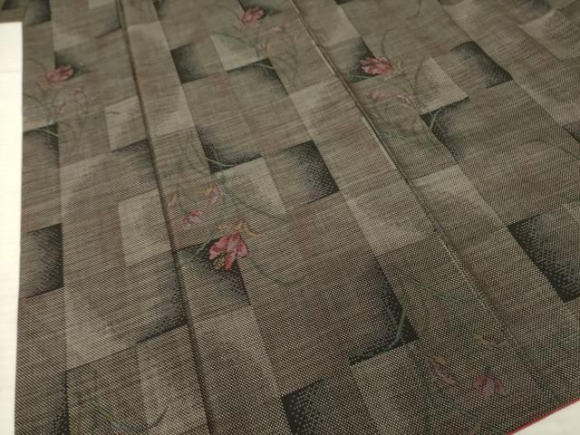  平和屋着物 本場大島紬 カタス7マルキ 市松舞花文 正絹 ck 紬 着物