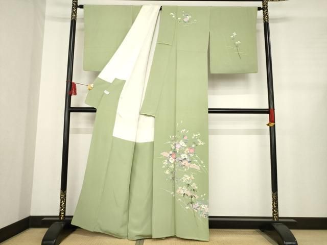 平和屋着物 本加賀友禅作家 岡本幸治 訪問着 枝花文 正絹 ck