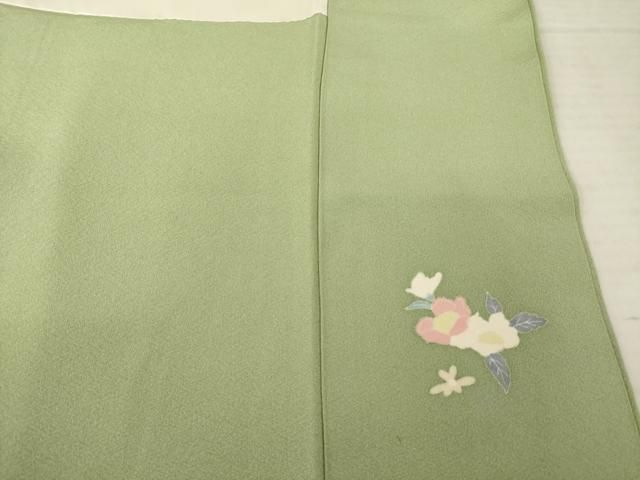  平和屋着物 本加賀友禅作家 岡本幸治 訪問着 枝花文 正絹 ck 訪問着 付け下げ 着物