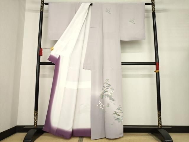 平和屋着物 訪問着 友禅 風景花文 暈し染め 正絹 ck