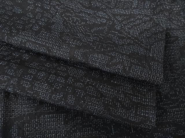 平和屋着物 結城紬 80亀甲 流水風景花文 正絹 ck