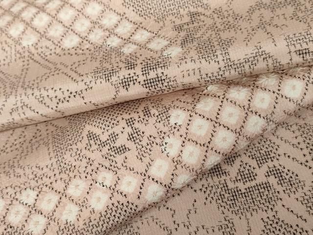 平和屋着物 本場大島紬 絞り 風景枝花文 正絹 cs