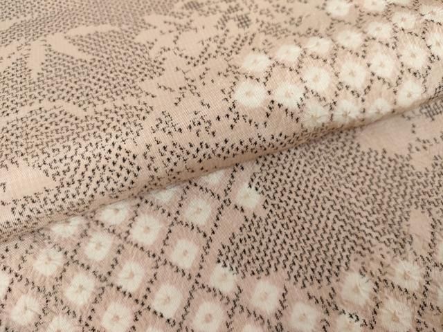  平和屋着物 本場大島紬 絞り 風景枝花文 正絹 cs 紬 着物