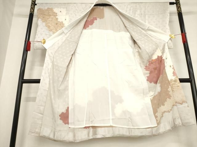 平和屋着物 長襦袢 無双仕立て 絞り 刺繍 道長花文 金彩 正絹 ck