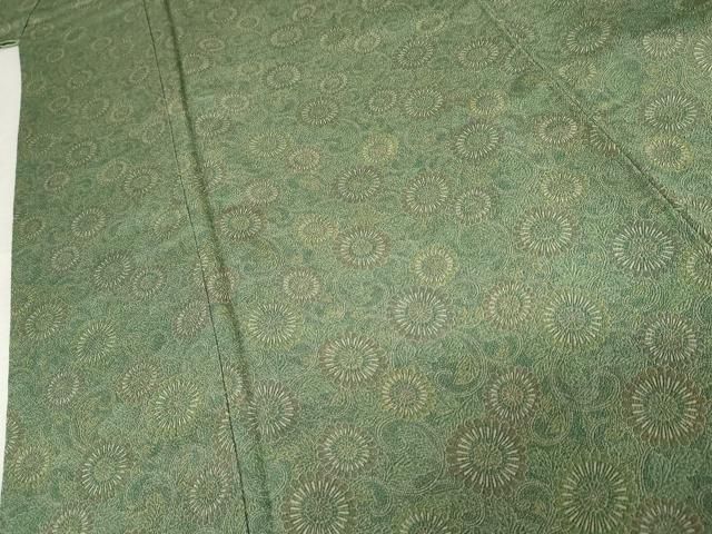  平和屋着物 重要無形文化財 伊勢手彫型本染 細合俊男 江戸小紋 菊唐草文 鬼しぼ縮緬 正絹 cs 小紋 着物