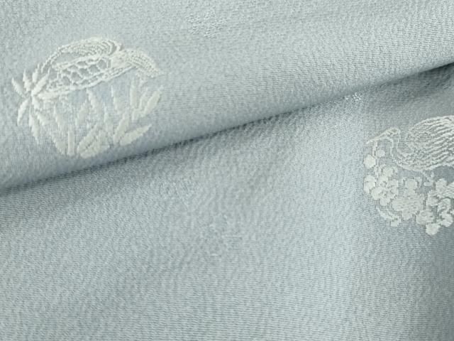 鶴亀花丸地紋 淡藤色