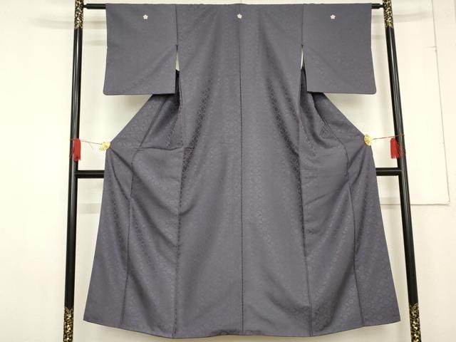 平和屋着物 お召 小葵地紋 紅掛花色 正絹 cs