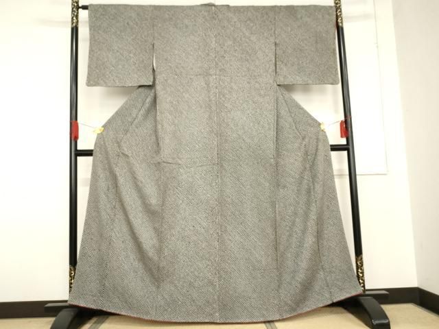 平和屋着物 大変加工の良い総絞り小紋 黒地 正絹 cs