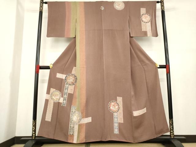 平和屋着物 訪問着 狩猟花鳥文 正絹 ck