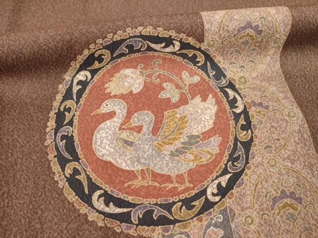  平和屋着物 訪問着 狩猟花鳥文 正絹 ck 訪問着 付け下げ 着物