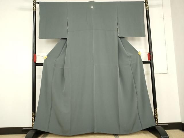 平和屋着物 上質な色無地 鉛色 正絹 cs