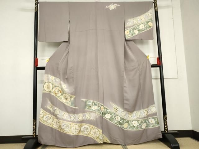 平和屋着物 訪問着 駒刺繍 雪輪鳳凰花唐草文 金彩 正絹 cs