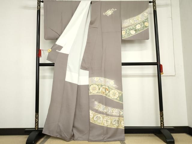 平和屋着物 訪問着 駒刺繍 雪輪鳳凰花唐草文 金彩 正絹 cs